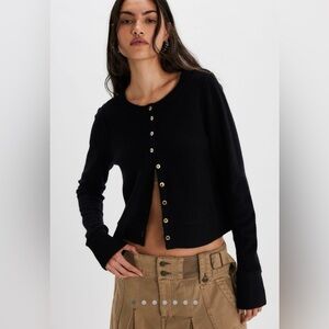 Free People Solid Cashmere Nocturnal Cardigan